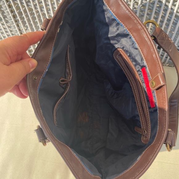 Tommy Hilfiger Burgundy Fabric Tote 👜 Handbag in very good condition 🤩 - Picture 6 of 7